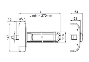 ANTIPANIC PUSH 1 P. T0 1170 mm. GRIGIO RAL 9006