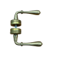 GHIDINI PIETRO BOSCO NOVECENTO DOPPIA MANIGLIA Q8 CON ROSETTA TONDO E BOCCHETTA FORO PATENT FINITURA OLD OTTONE ANTICATO