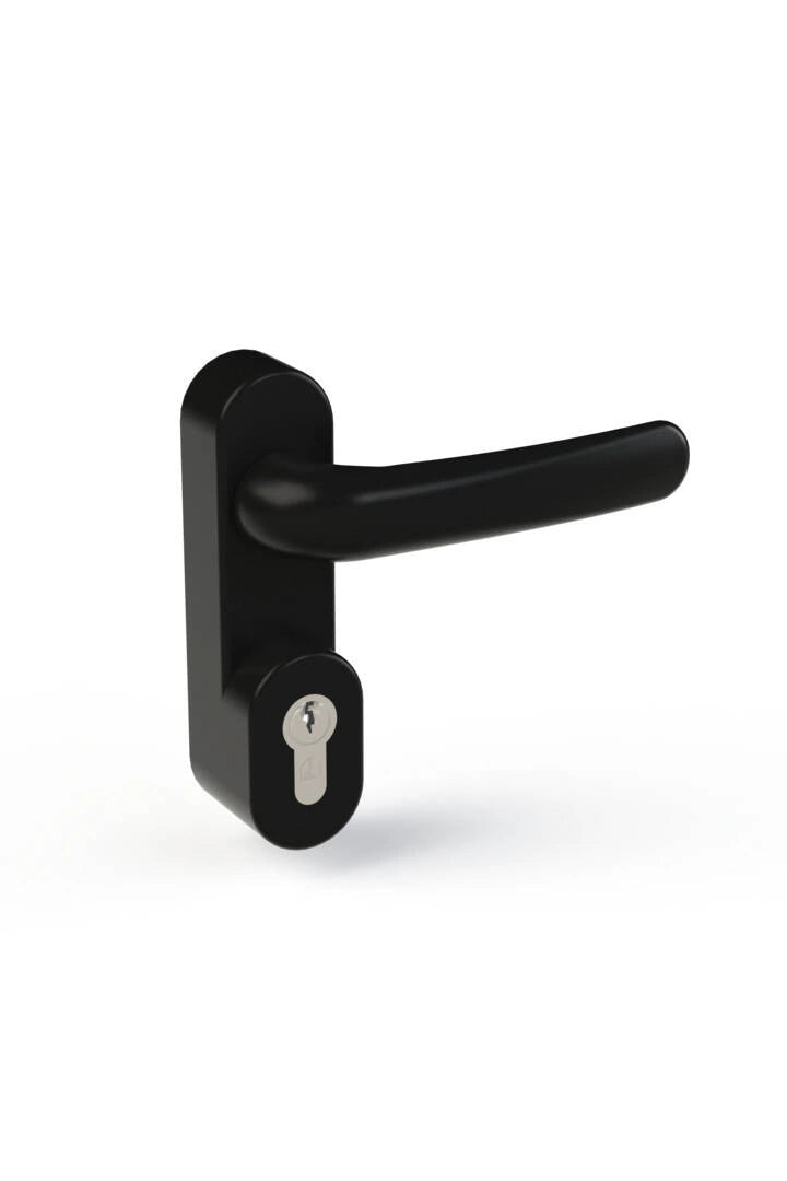 ANTIPANIC GRUPPO MANIGLIA + CILINDRO VERSIONE CONDOMINIO PER MANIGLIONE ANTIPANICO COLORE NERO RAL 9005