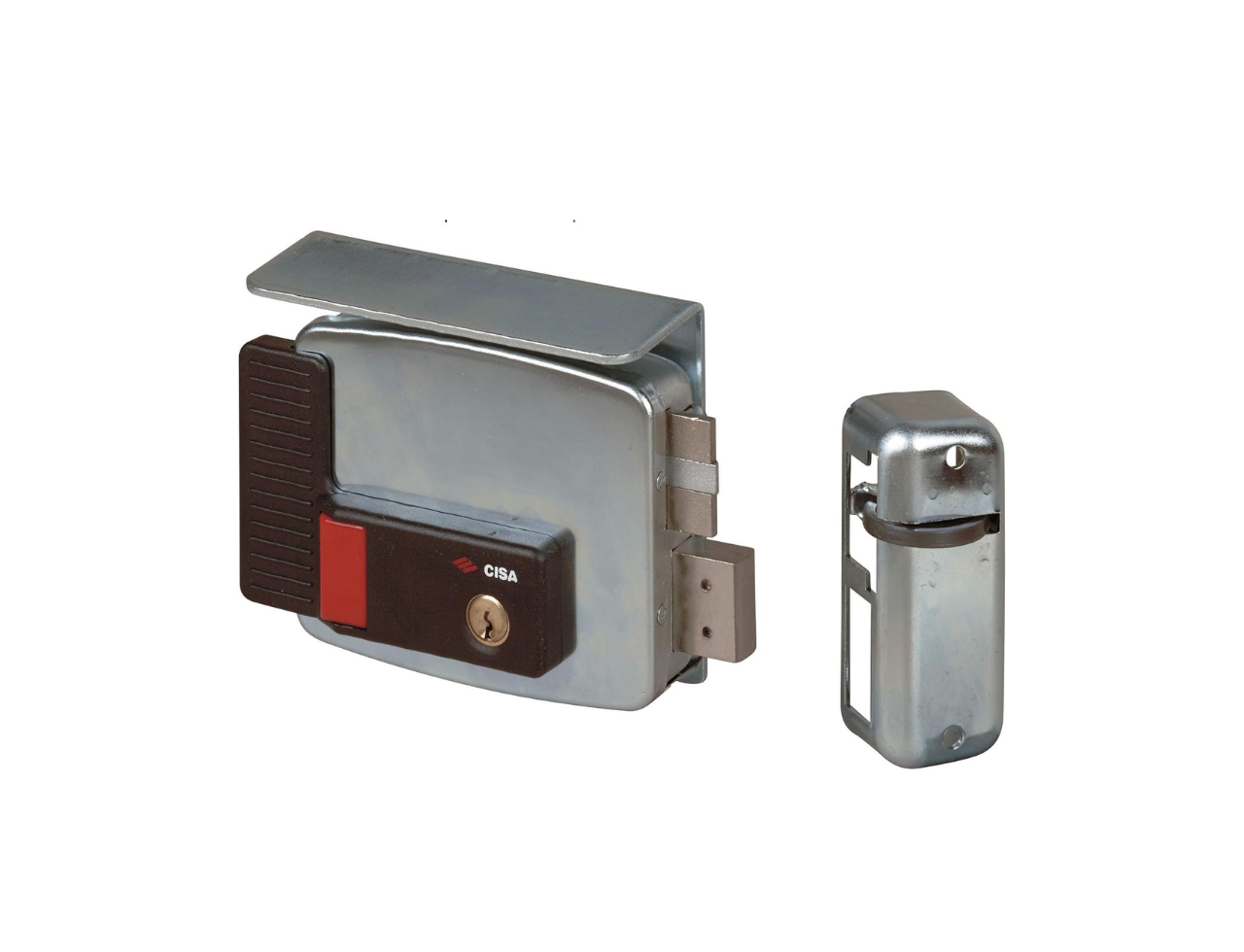 CISA Serratura elettrica destra/sinistra scrocco + mandata entrata 70/60 mm. con pulsante