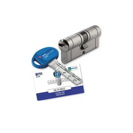 MOTTURA Cilindro sagomato "DEFENDER" 112 mm. (51+61) 6 chiavi cantiere 1A + 5B in nichel