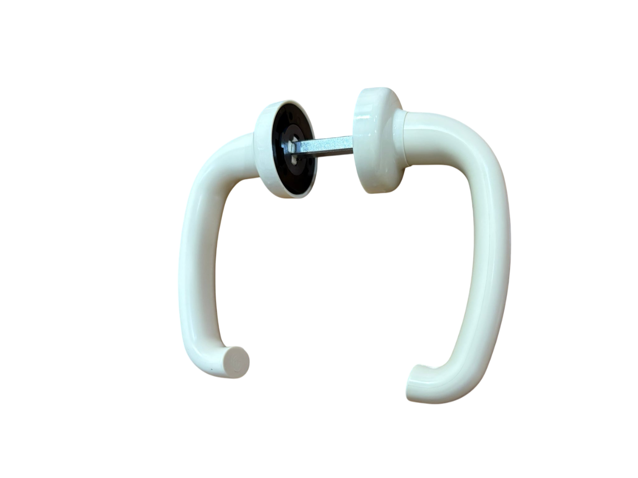 ESINPLAST Maniglia CRISTINA in resina OPACA con borchia Tonda e molla di ritorno (Brevettata) in Nylon Bianco 1013