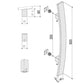 FIMET Maniglione curvo per porte modello FLORIDA  in Acciaio Inox Satinato mm. 300. Sezione barra 40x10 mm. Kit di fissaggio a coppia incluso. Kit di fissaggio montaggio singolo per legno incluso.