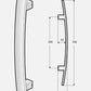 FIMET Maniglione curvo per porte modello FLORIDA  in Acciaio Inox Satinato mm. 300. Sezione barra 40x10 mm. Kit di fissaggio a coppia incluso. Kit di fissaggio montaggio singolo per legno incluso.