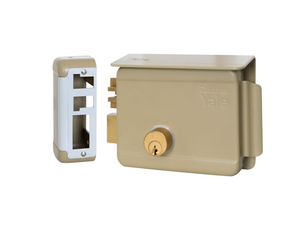 YALE Serratura elettrica destra/sinistra con mandata per ferro da applicare, entrata 50/60/70 mm - finitura zincata