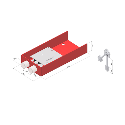 SECUREMME Serratura per cassaforti a 8 gorges Serie 2830 a 2 pistoni con 2 chiavi 0CF8 a Doppia Mappa Rossa